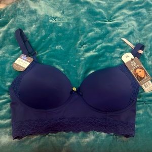NWT Daisy Fuentes Intimates 38C Navy Wire-free Lounge Bra